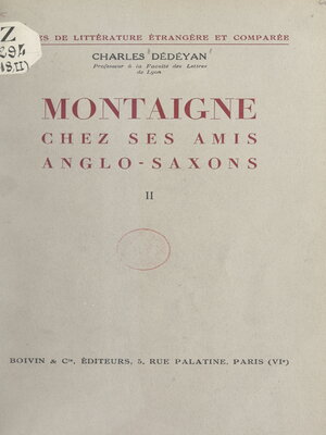 cover image of Montaigne chez ses amis anglo-saxons (2)